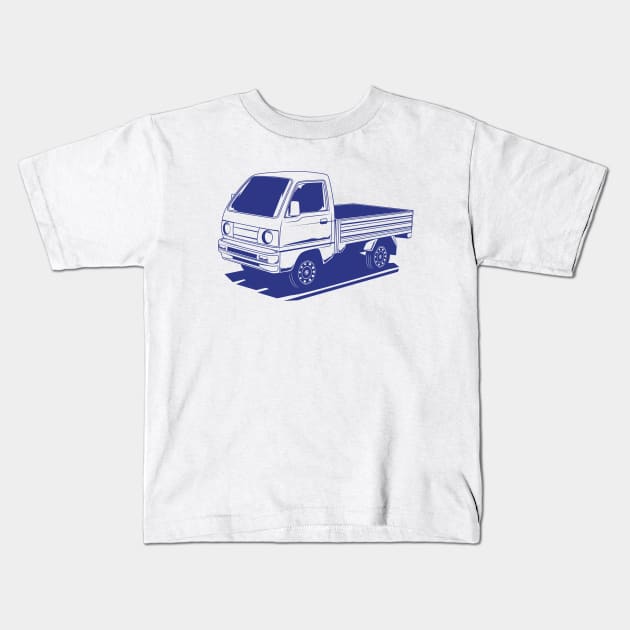 Jdm carry blue print 1 Kids T-Shirt by R.autoart